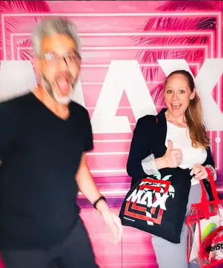 Diego and Dr. Trista Cerquera at Adobe MAX conference