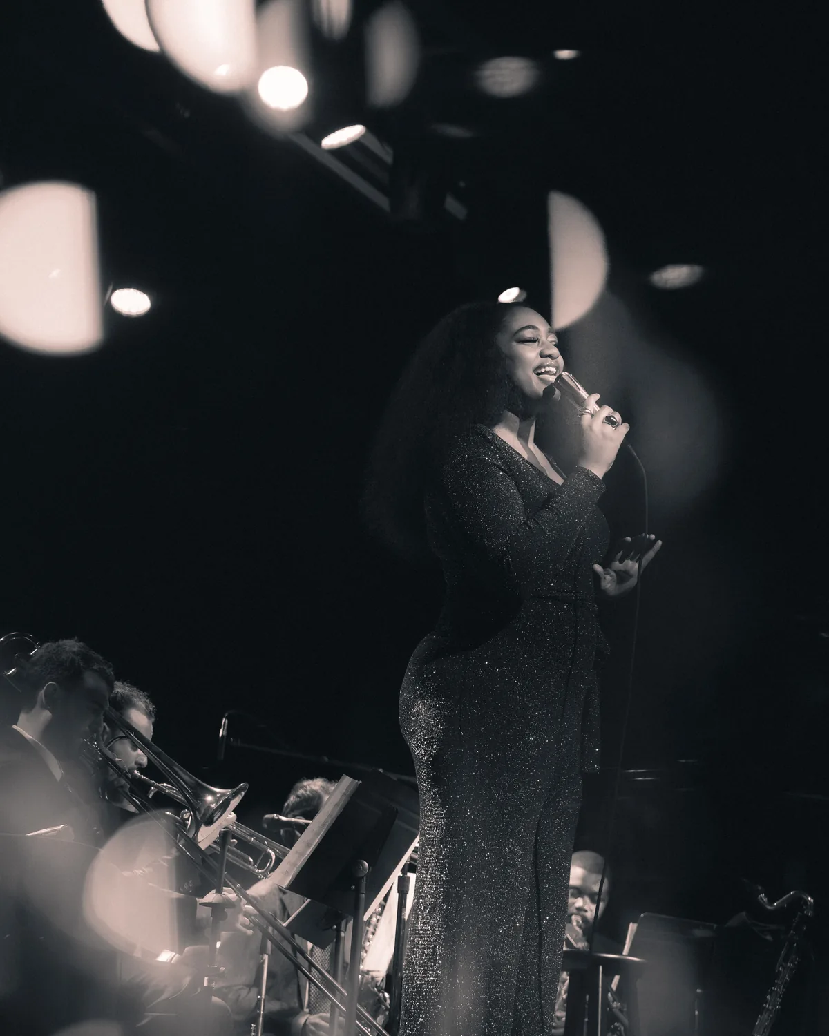 Samara Joy performing with orchestra at Fort Mose Jazz Festival