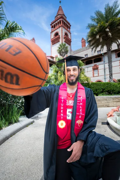 Flagler College senior photos - cap and gown
