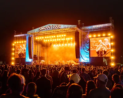 Sing Out Loud Festival stage at Francis Field St. Augustine - event video coverage by First Sight Films