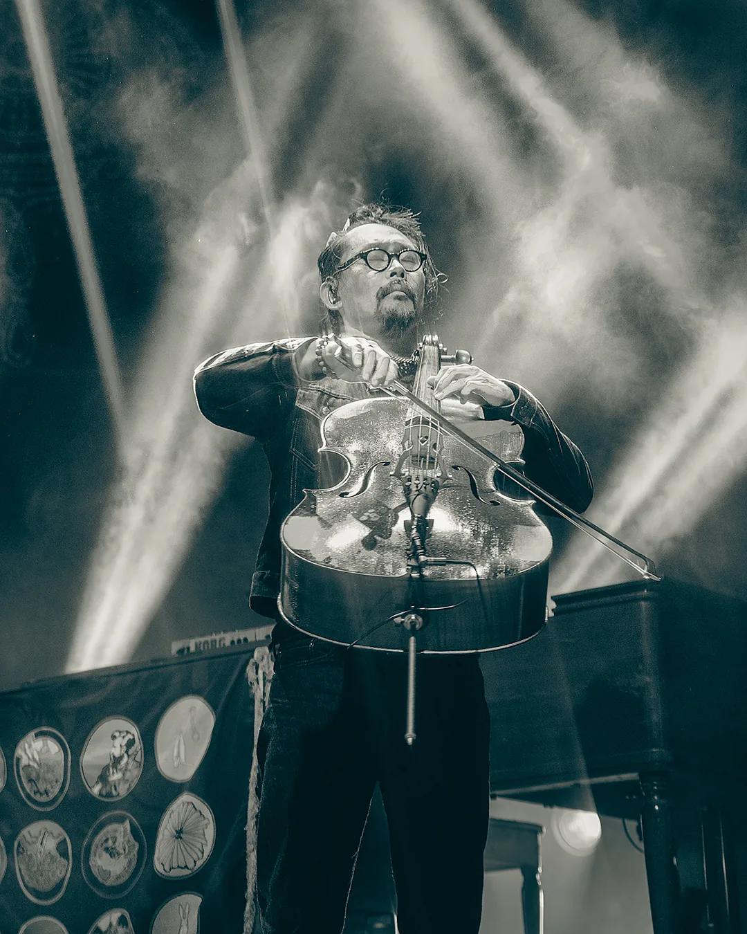 Cellist performing at Amphitheatre